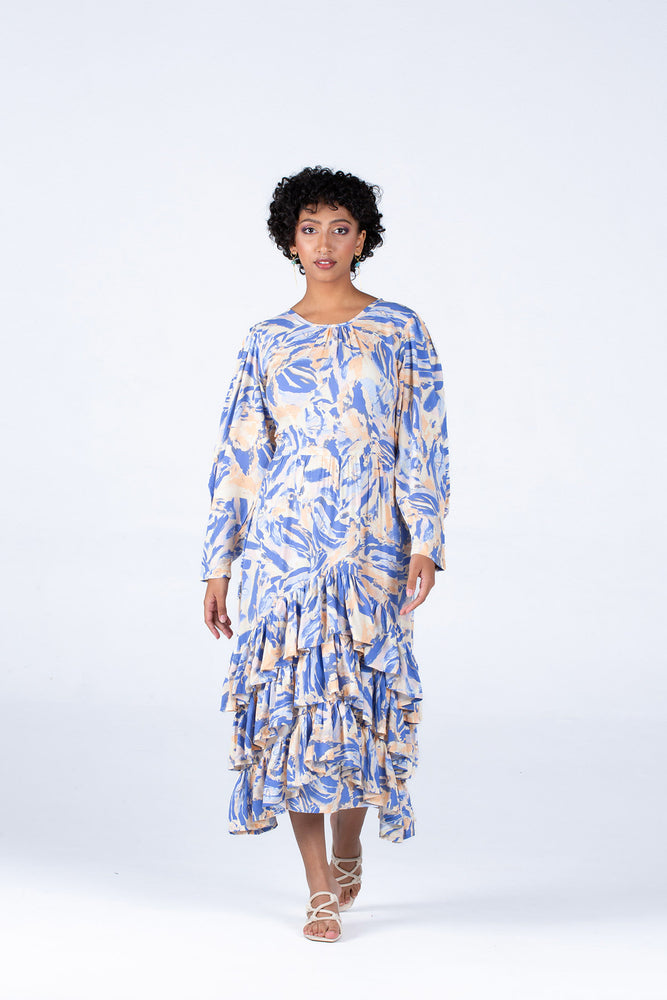 Pearls for El Chevron Botton Frills Dress