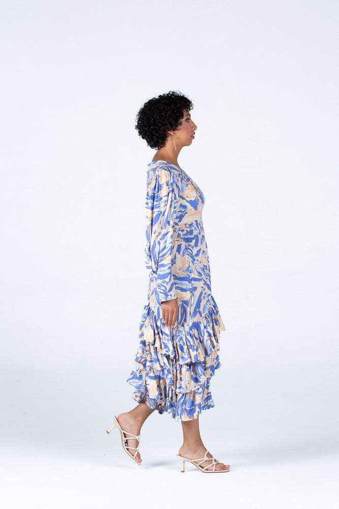 Pearls for El Chevron Botton Frills Dress