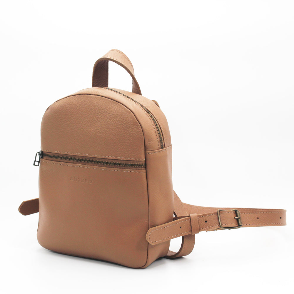 
            
                Load image into Gallery viewer, Antelo Sianna Mini Pebble Leather Backpack - Iced Coffee
            
        