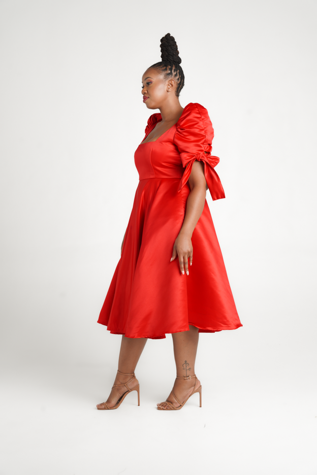 
            
                Load image into Gallery viewer, Skhathi Collection Red Duchess Dress
            
        