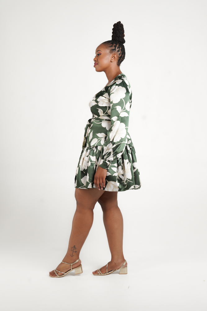 
            
                Load image into Gallery viewer, Fluidity Mini Satin Wrap Dress
            
        