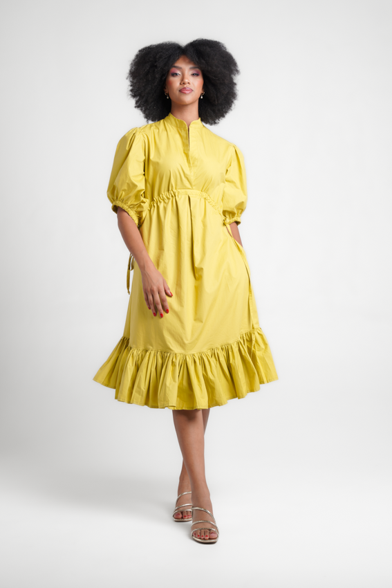 Colleen Eitzen Chartreuse Sh/Sleeve Tori Dress