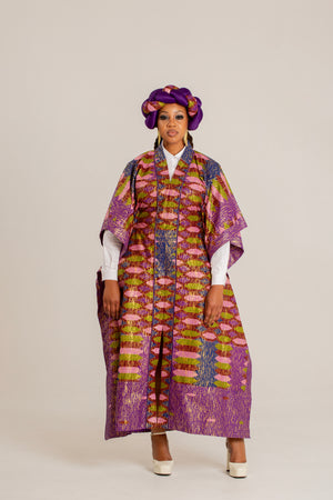 Angalia Kaftan Dress with Braided Crown