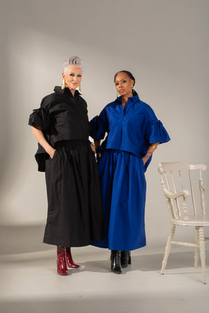 Colleen Eitzen Black Poplin Franca Top