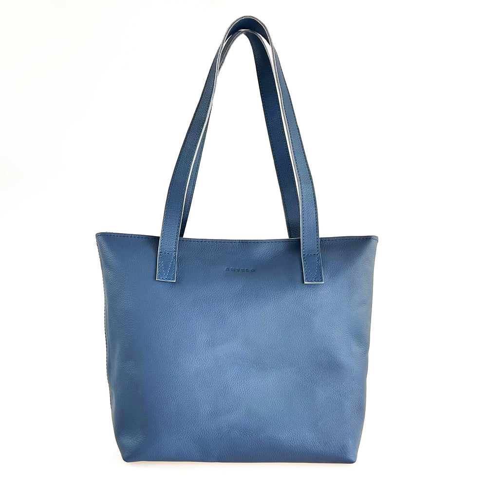 
            
                Load image into Gallery viewer, Antelo Emmy Unlined Pebble Leather Tote With Zip - Orion Blue
            
        
