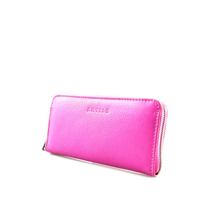 
            
                Load image into Gallery viewer, Antelo Hayley Pebble Leather Zip-Around Wallet - Purple Orchid
            
        