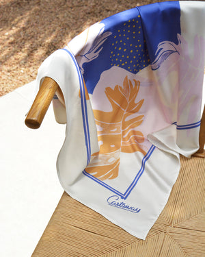 
            
                Load image into Gallery viewer, Castaway Dreamy Tropic Silk Scarf
            
        