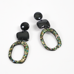 Relier Black & Mixed Glitter Shiny Earrings
