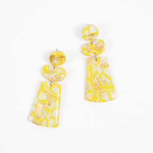 Relier Yellow Print Earrings