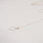 Barely There Gems Clear Quartz Sterling Silver Necklace