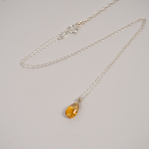 
            
                Load image into Gallery viewer, Barely There Gems Citrine Sterling Silver Necklace
            
        