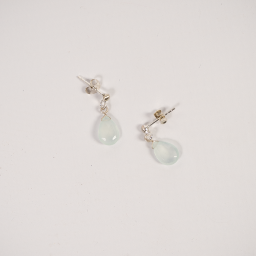 
            
                Load image into Gallery viewer, Barely There Gems Chalcedony Stud Earrings
            
        