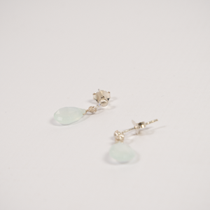 
            
                Load image into Gallery viewer, Barely There Gems Chalcedony Stud Earrings
            
        