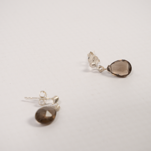 
            
                Load image into Gallery viewer, Barely There Gems Smoky Quartz Earrings
            
        